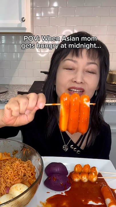 POV: When Asian mom gets hungry at midnight… #shorts #viral #mukbang