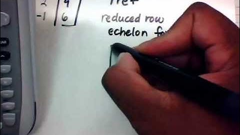 Graphing Calculator Matrices RREF