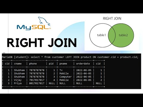 Right Join in MySQL - 29 | MySQL Tutorial for Beginners | #mysql #rightjoin #join