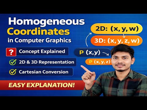 Homogeneous Coordinates in Computer Graphics | 2D & 3D Representation Explained | Easy Hindi