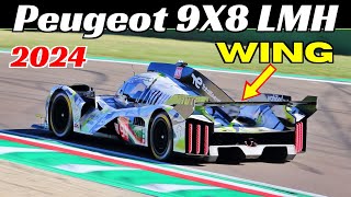 2024 Peugeot 9x8 LMH Le Mans Hypercar with Rear Wing - Racing Actions & Sound at Imola WEC stage