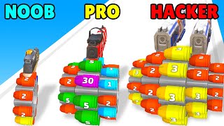 NOOB vs PRO vs HACKER in Wheel Gun 3D screenshot 3