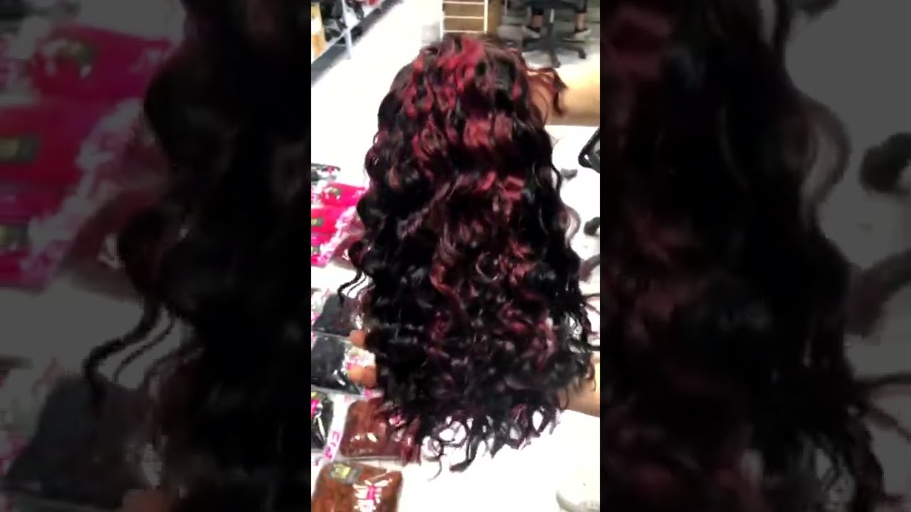 13×4 transparent frontal lace bob water wave 1B-99J Highlight 10inch wig with bang