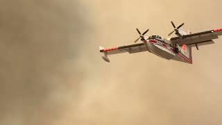 Bombardier CL-415 Super Scoopers used to tame wildfire in Dewey County Oklahoma 4-17-18.