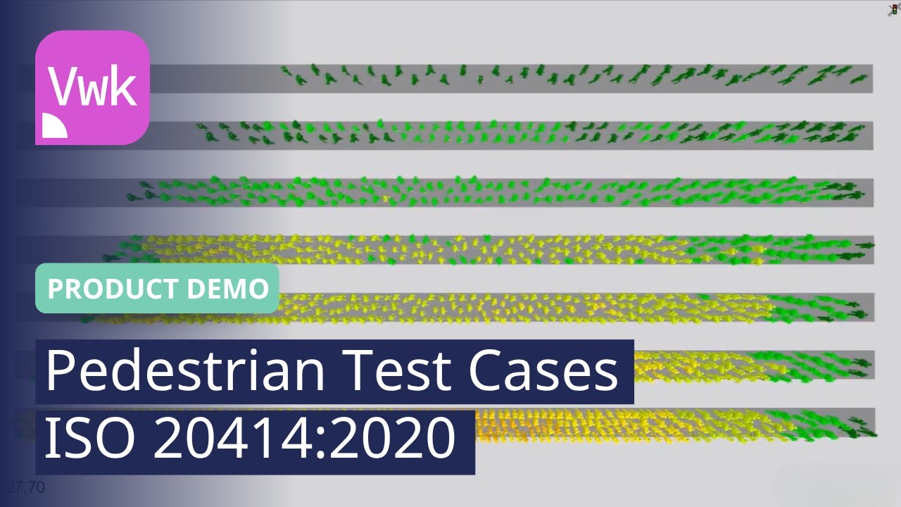 Pedestrian Test Cases ISO 20414:2020 | PTV Viswalk | Product Demo - YouTube