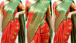 Silk saree draping tutorial perfectly to look very attractive | Heavy silk saree draping guide