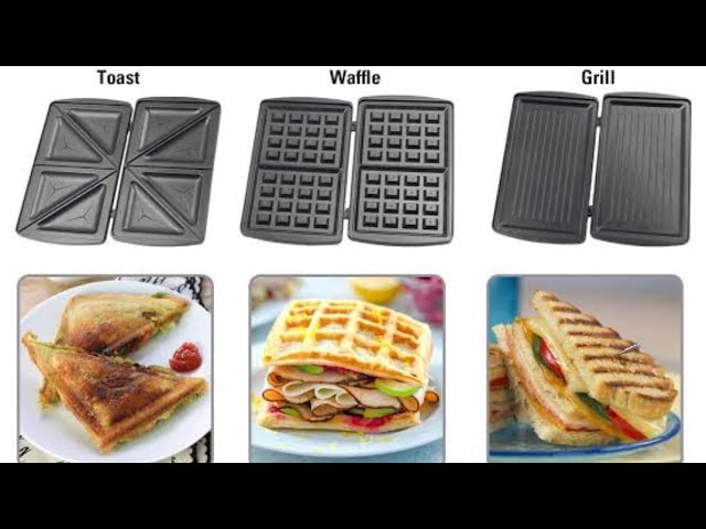 Ibell sm301 750 watt 3 in 1 sandwich maker toast waffle grill black