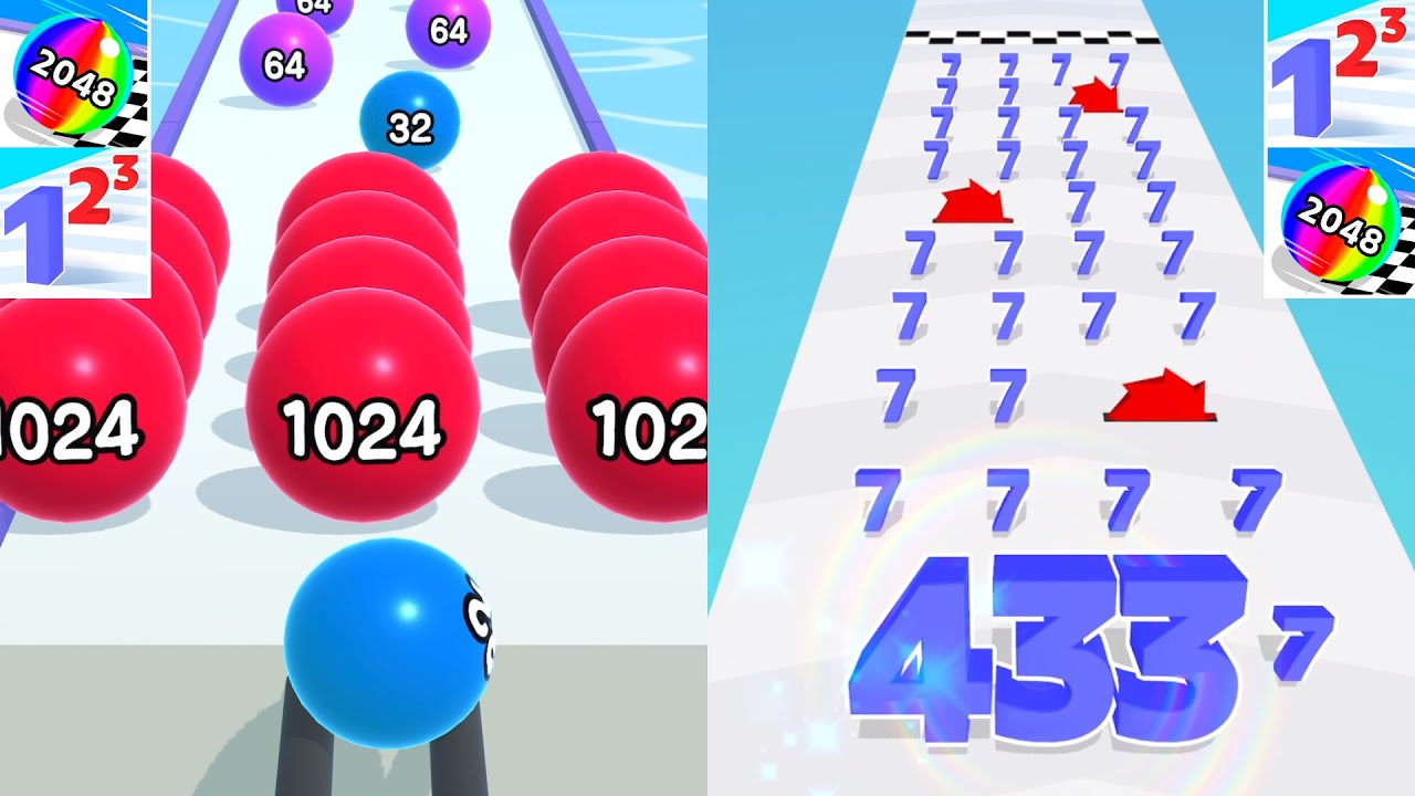Satisfying tiktok video games ball run 2048 number master gameplay