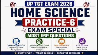 UP TGT Home Science Practice Set 2026 | Top 25 Questions with Answers 🔥