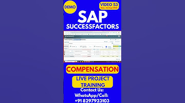 SAP SuccessFactors Compensation Training Online Class 53 3rd Sept 2025 #sapsuccessfactorstraining