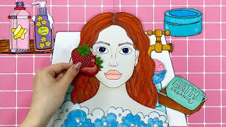[🐾paper diy🐾] Strawberry MAKEUp💄 Tutorials for Girls 놀이 종이 | ASMR| 블라인드 백 언박싱