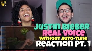 Justin Bieber - Real Voice (Without Auto-Tune) Reaction Pt.1