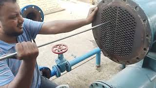 triveni steam turbine oil cooler heat exchanger tube leak changing and extracting