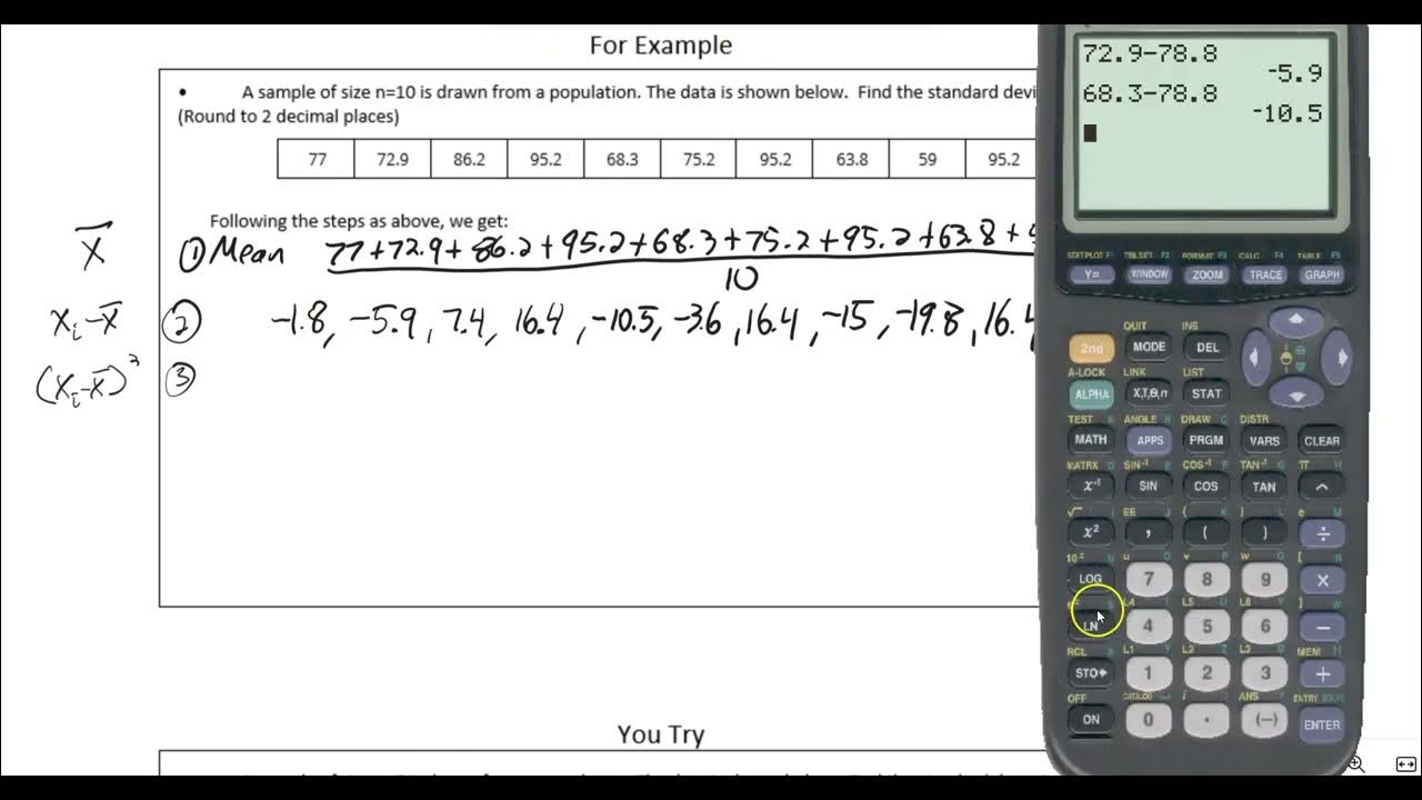 103x Statistics LHS Find Sample Standard Deviation By Hand YouTube