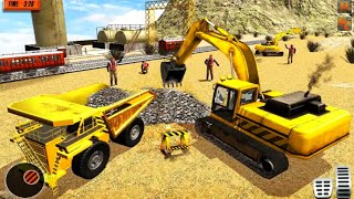 Heavy Machines Train Track Construction Simulator - Railroad Construction Vehicles-Android Gameplay screenshot 5