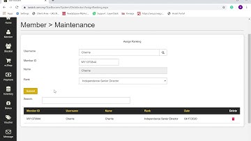 MLM Software Admin Backoffice Demo - Assign Ranking