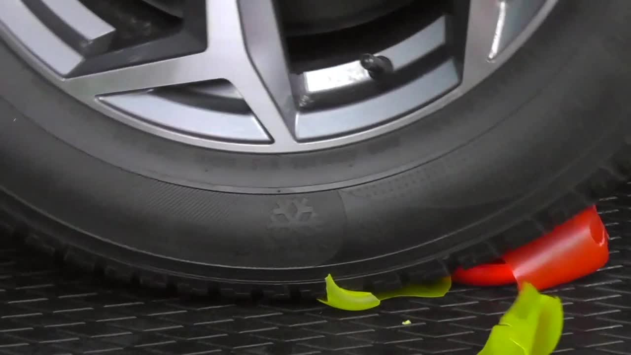 Car Vs Colour Water Cups Car Tyre Crush Series Experiment TV 