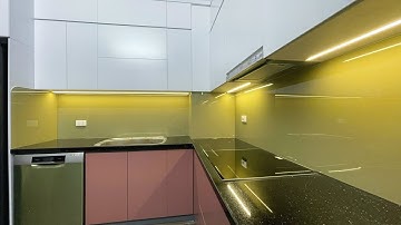 Kính Ốp Bếp Màu Be I Công Trình Tại CT9 Định Công