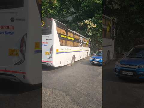 13.5metre long sleeper bus hardest turning in Tight hairpin bend, Driver trying with reverse#shorts