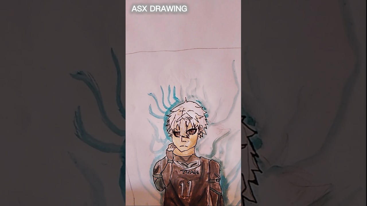 shaadi drawing in blue lock watercolor+pencil colour