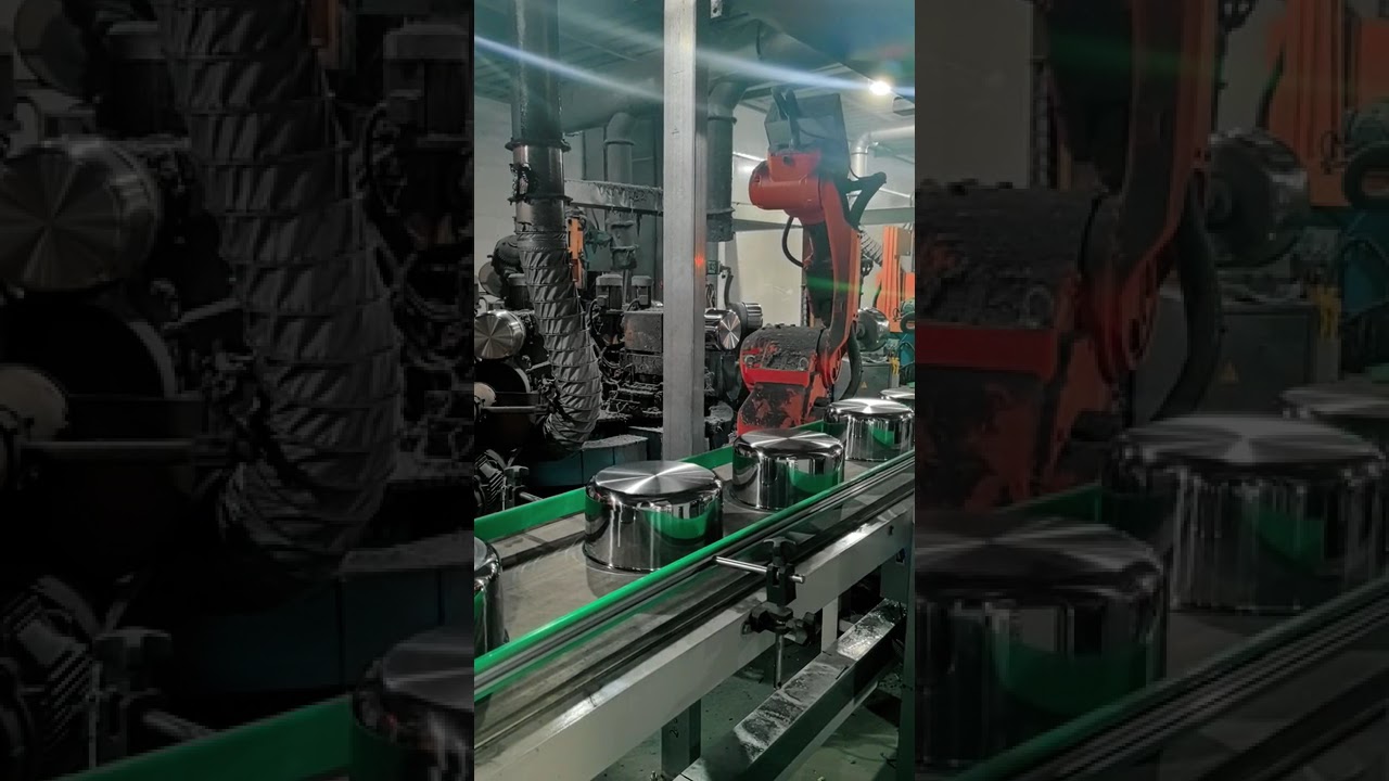 Automatic stainless steel cookware polishing machine