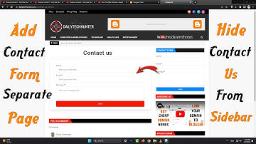 How To Add Separate Contact Us Form Page in Your Blogger | Hide Contact Form Page From Sidebar