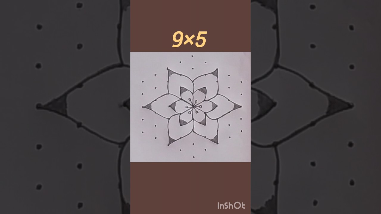 9&times;5 dots rangoli |#rangoli #kolam #muggulu #rangolikolam #rangolidesigns #kolamrangoli