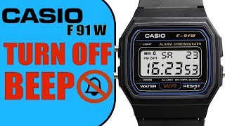 How to turn off BEEP on Casio F91W in 4K (60 seconds Tutorial)