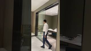 HDSAFE Sliding Glass Door Soft Closing Tempered Glass Systems Frameless Sliding Doors For Office screenshot 1