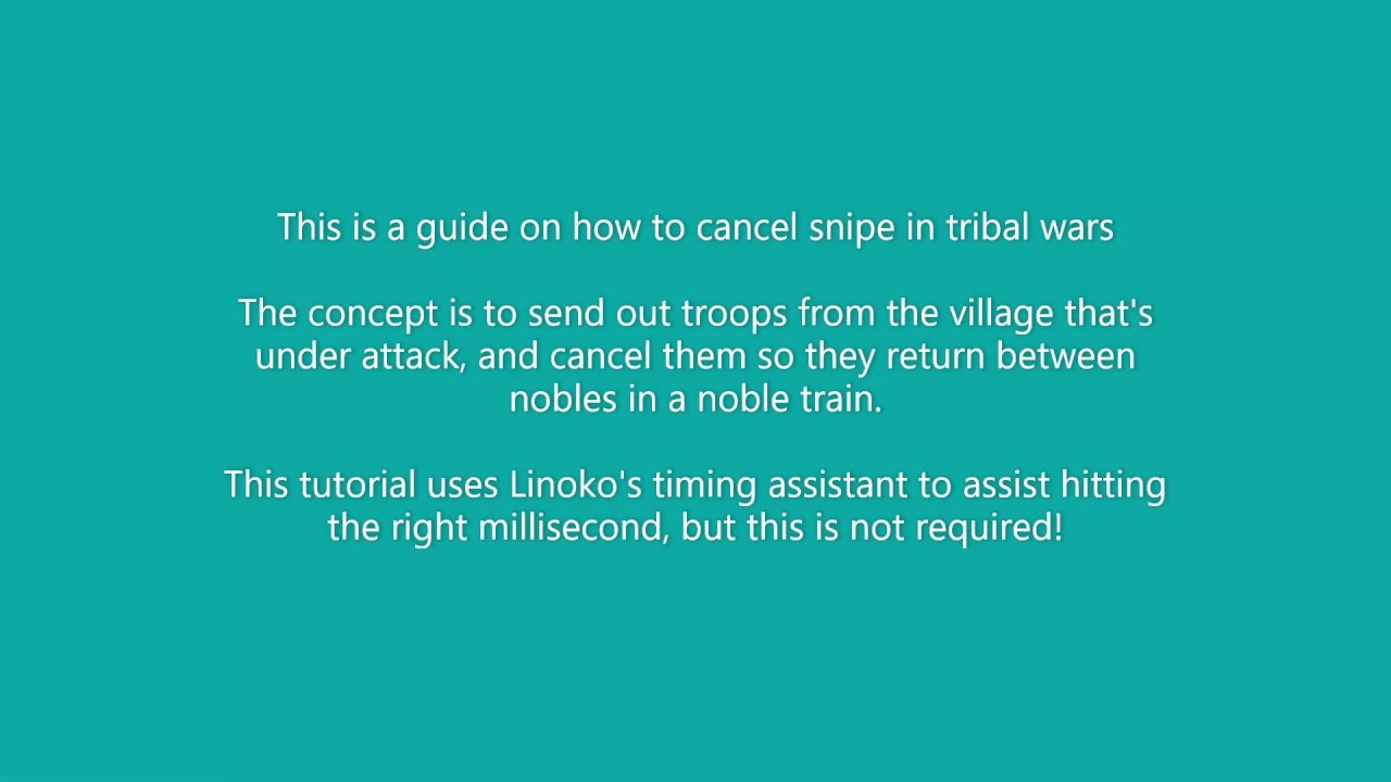 Tribal Wars - Cancel Snipe Tutorial (EASY)