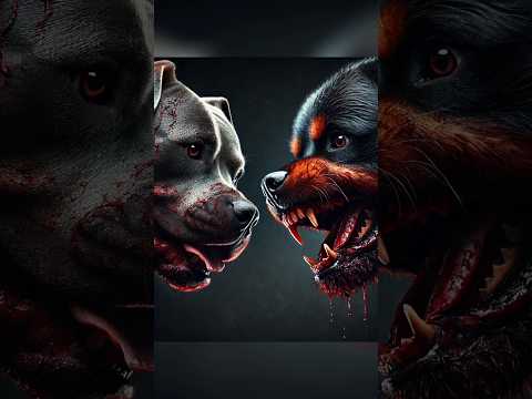 Rottweiler Vs Pitbull 😱 How Win #pitbullvs #rottweiler #trendingshorts