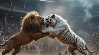 Massive Muscular Lion vs White Tiger | Epic Arena Battle | Who Will Reign Supreme?