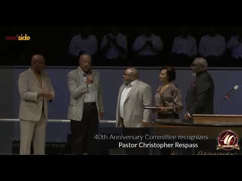 Pastor Christopher Respass recognized by the 40th Anniversary Committee