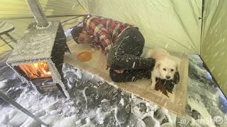 -40C EXTREME COLD WINTER Solo Hot Tent Winter Camping in Snow Storm, | Off Grid Life in Deep Snow