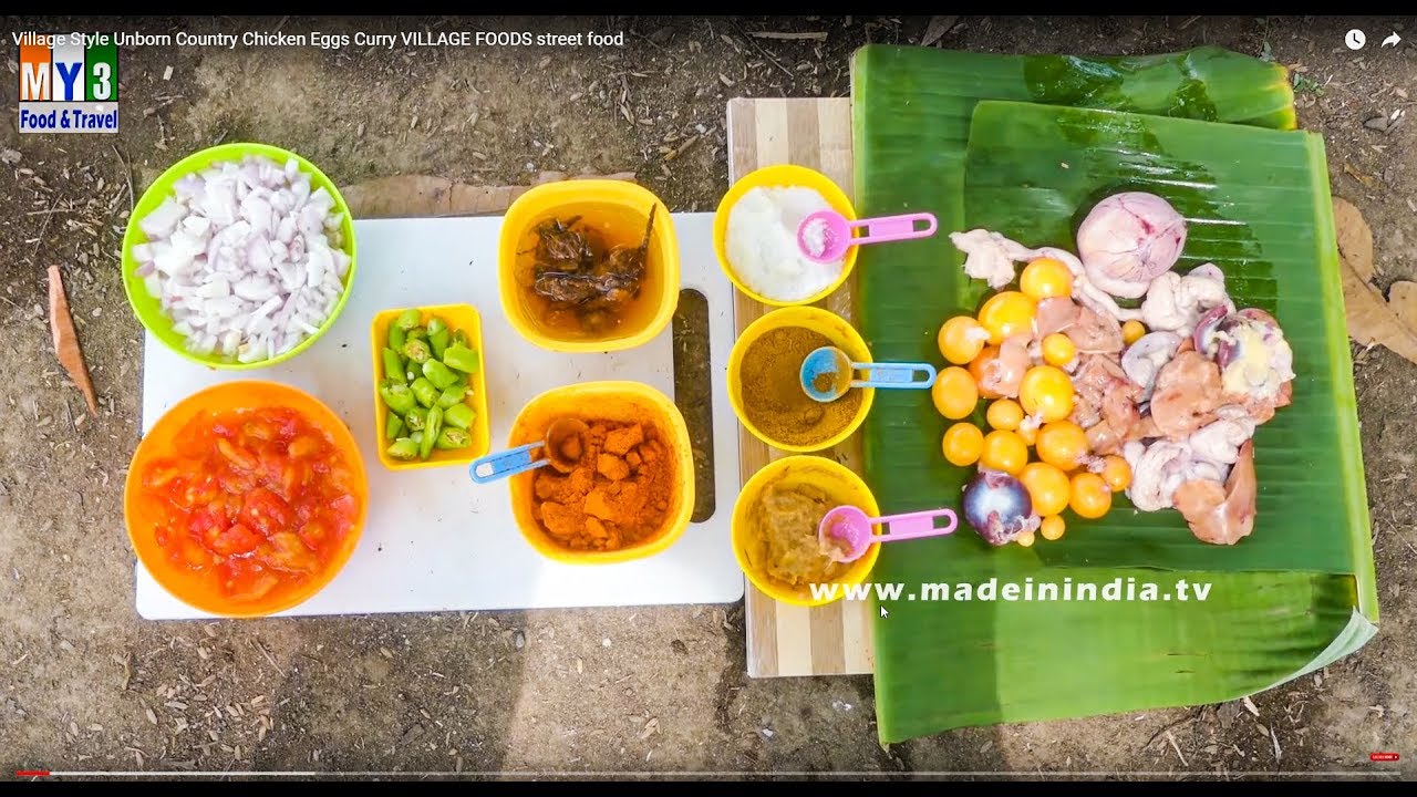 Village Style Unborn Country Chicken Eggs Curry | Lunch with VILLAGE FLAVOURS | STREET FOOD