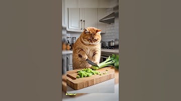 A fat orange cat cooks dimsum #funny #cat #cooking #ai #aiart