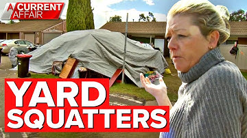Woman turns neighbour’s front lawn into campsite | A Current Affair