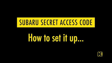 How to Program Your Subaru PIN-Code Access