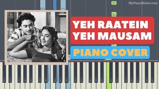 Video thumbnail of "Yeh Raatein Yeh Mausam - Piano Tutorial for Beginners | Learn to Play"