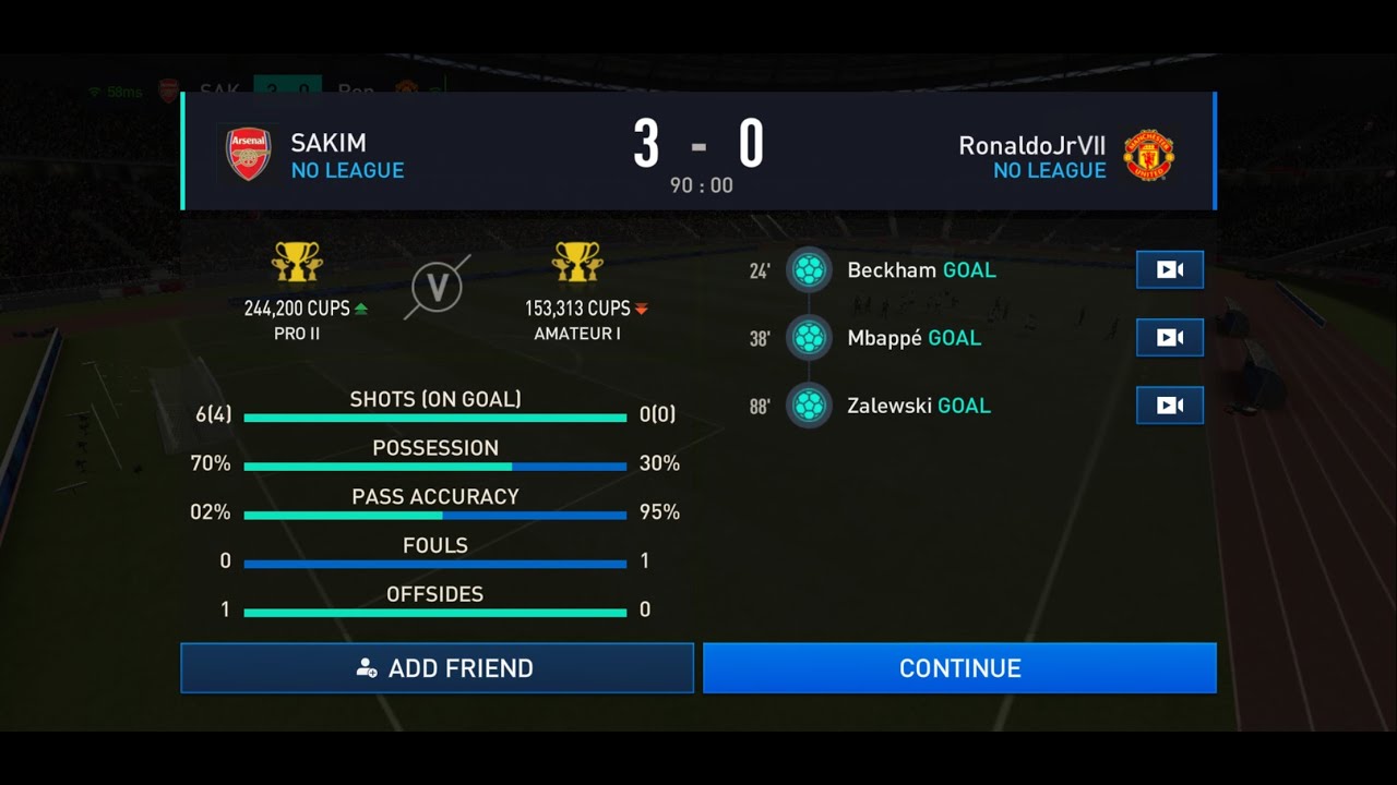 FIFA Mobile game play head to head - YouTube