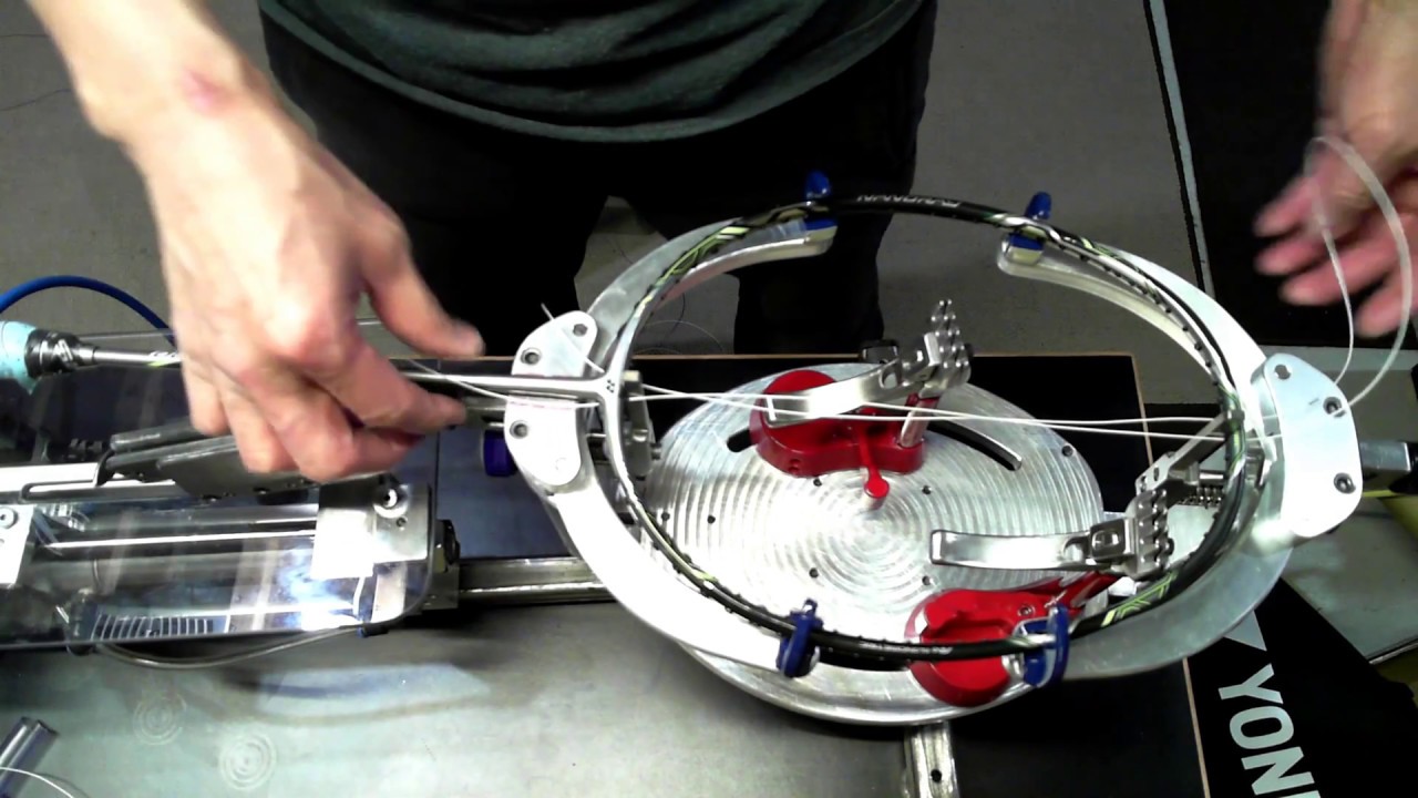 The KhordUino is a DIY badminton racquet stringing machine