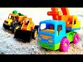 Машинки для детей — Песочница — Мультики для малышей про машины-помощники — Строим дорогу из песка