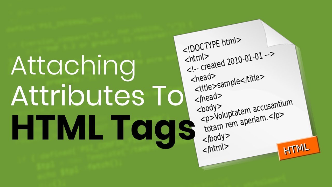 Learn to Attach Attributes to HTML tags | Eduonix - YouTube