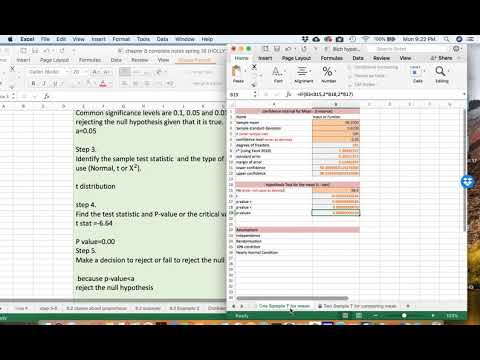 Example 8 3 1 sample t test for mean - YouTube