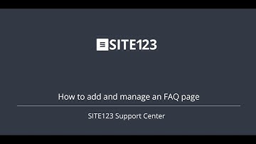 SITE123 - How to add and manage an FAQ page