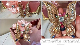 Diy/Easy Hand Embroidery Beads Butterfly Tutorial/beautiful handmade brooches