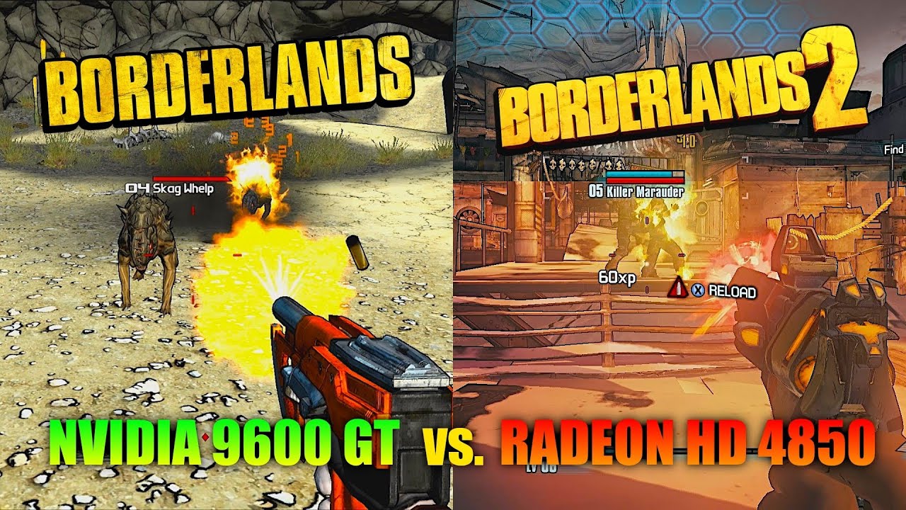 Borderlands on Retro GPUs in 2025: GeForce 9600 GT vs. Radeon HD 4850