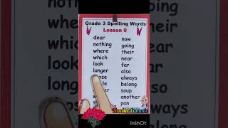 Grade 3 Spelling Words Lesson 9