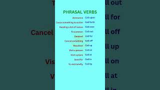 Phrasal verbs / Phrasal verbs Starting with 'Call' Phrasal verbs / Phrasal verbs Starting with 'Call'