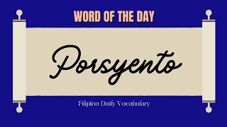 Porsyento in English + Pronunciation